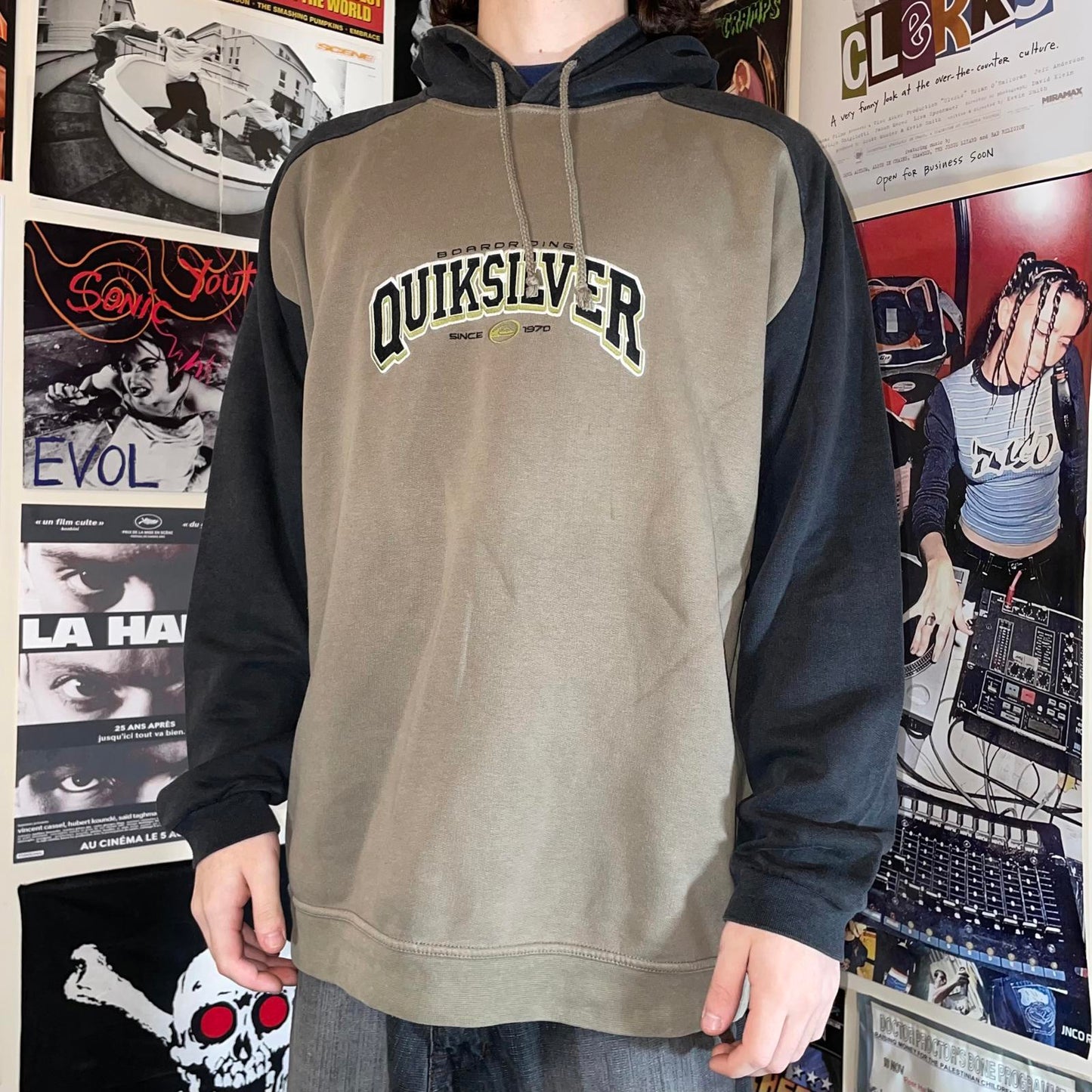 Quiksilver 90s Embroidered Boardriding Hoodie XL