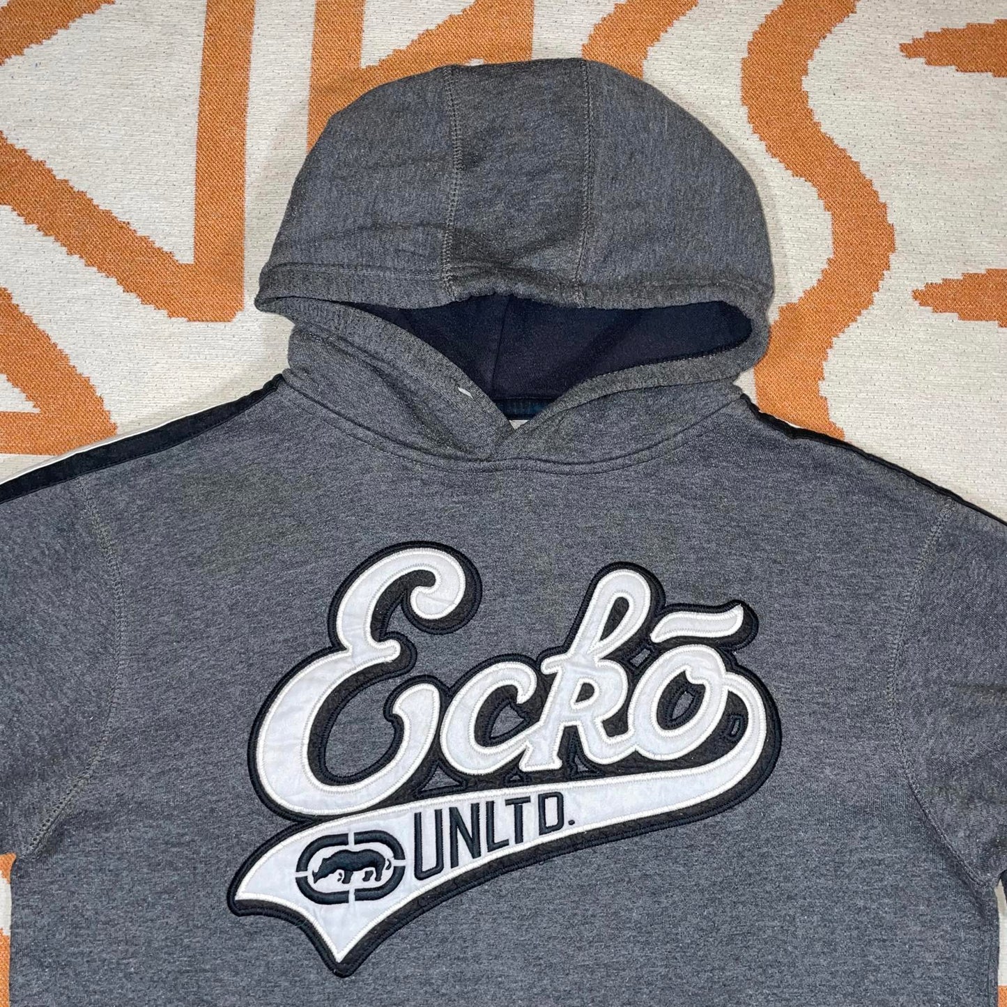 Ecko Unltd. 00s Embroidered Signature Grey Hoodie XS