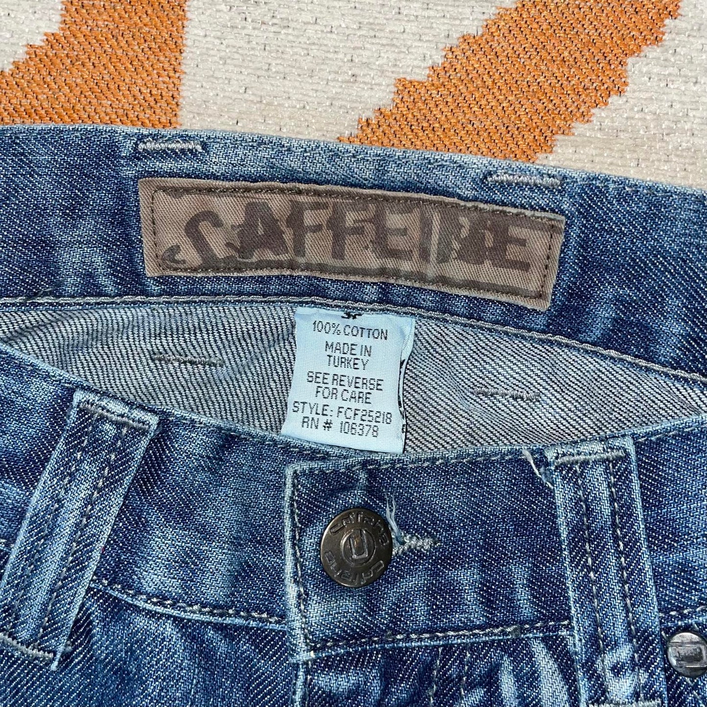 Caffiene 00s Printed Baggy Denim Jeans 32x32