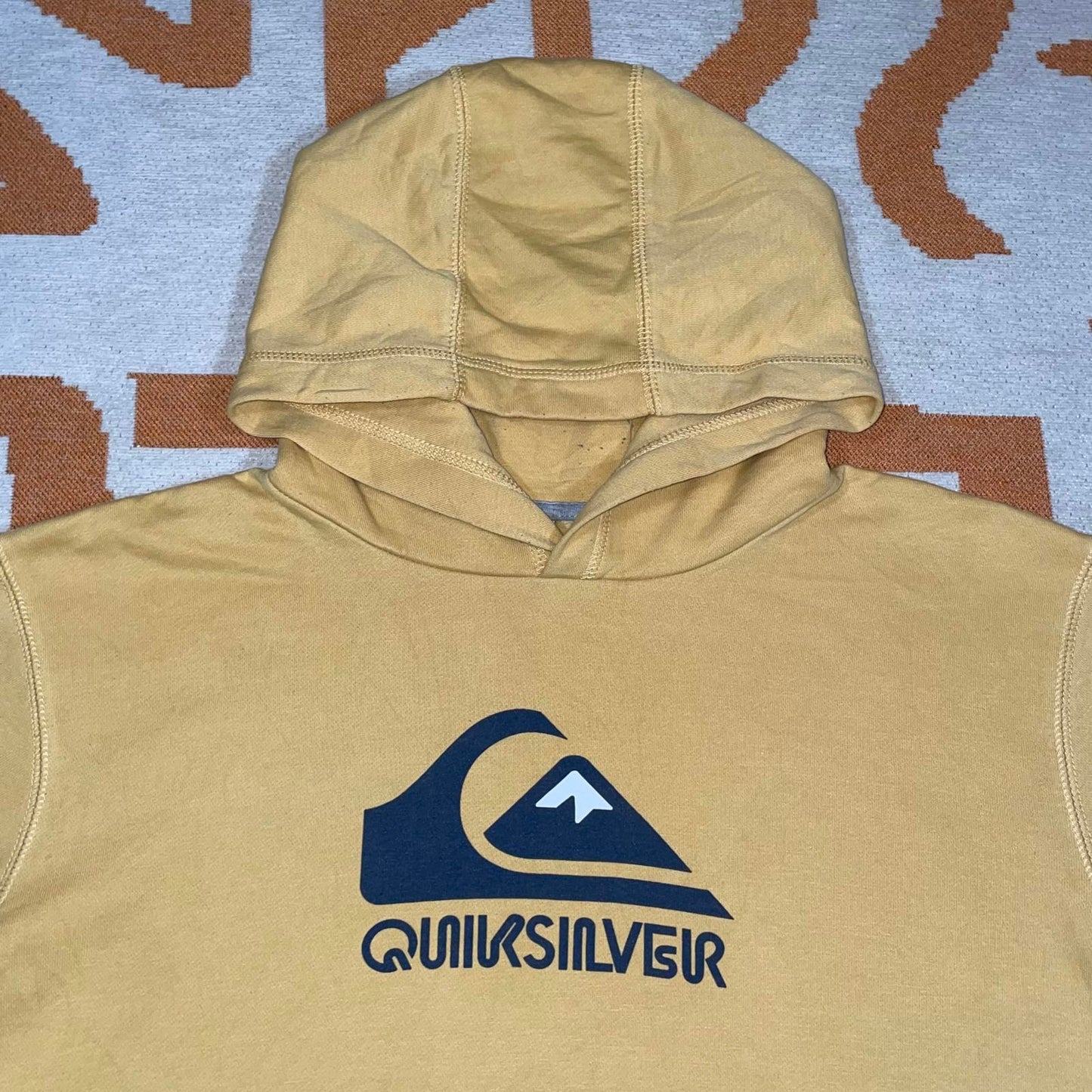 Quiksilver 10s Logo Print Yellow Hoodie XL/16