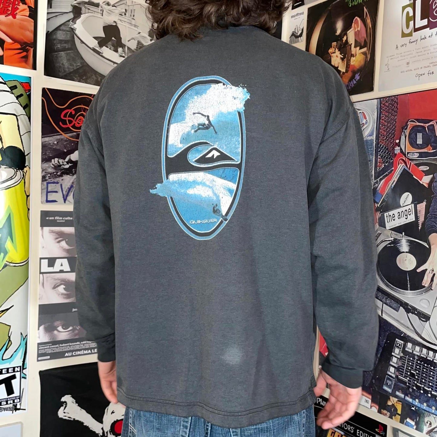 Quiksilver 90s Surf/Snow Print Sweatshirt L