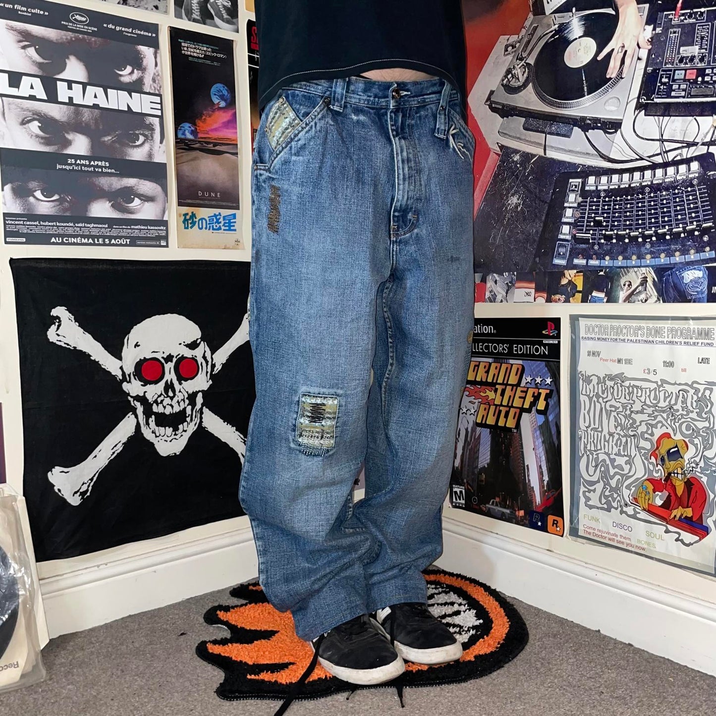 Karl Kani 90s Patched Baggy Jeans 32x34