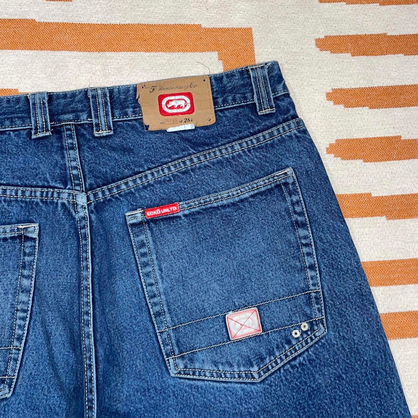 Ecko Unltd. 00s Anniversary Rhino Baggy Blue Jeans 36x30