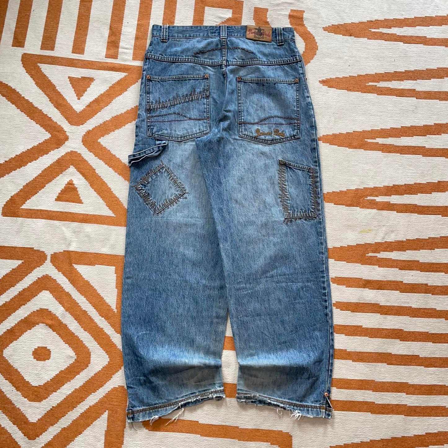 Damani Dada 00s Patch Embroidered Jeans 32x32