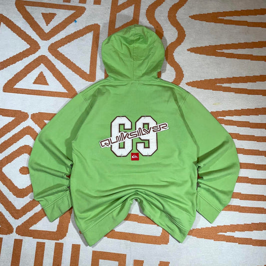 Quiksilver 90s Embroidered ‘69’ Surf Green Hoodie XXL