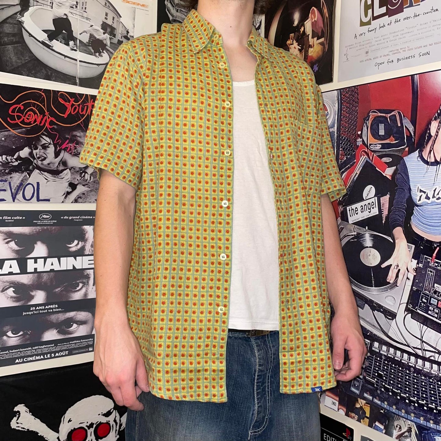 3K 00s Patterned Button Shirt M