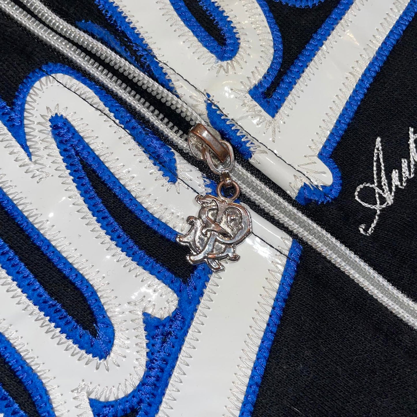 Southpole 90s Embroidered Black/Blue Zip Hoodie XXL