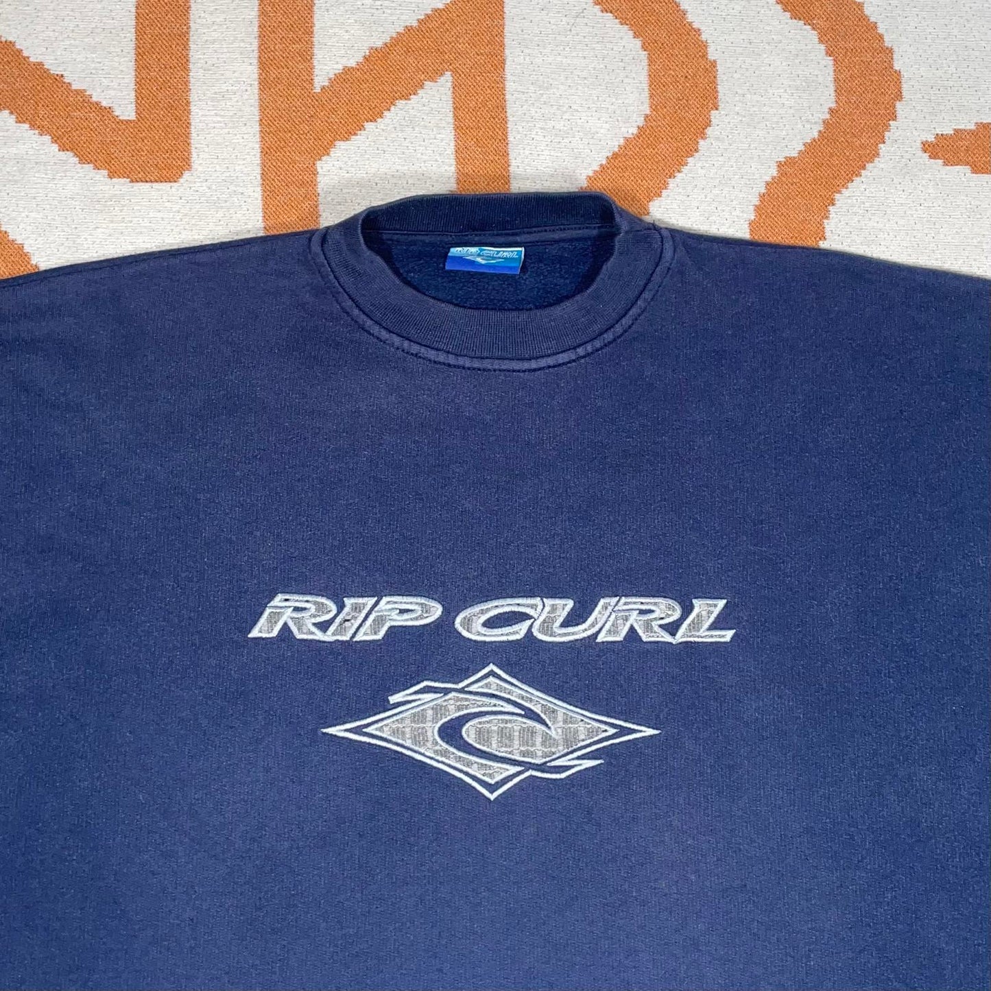 Rip Curl 90s Embroidered Surf Navy Sweatshirt XL