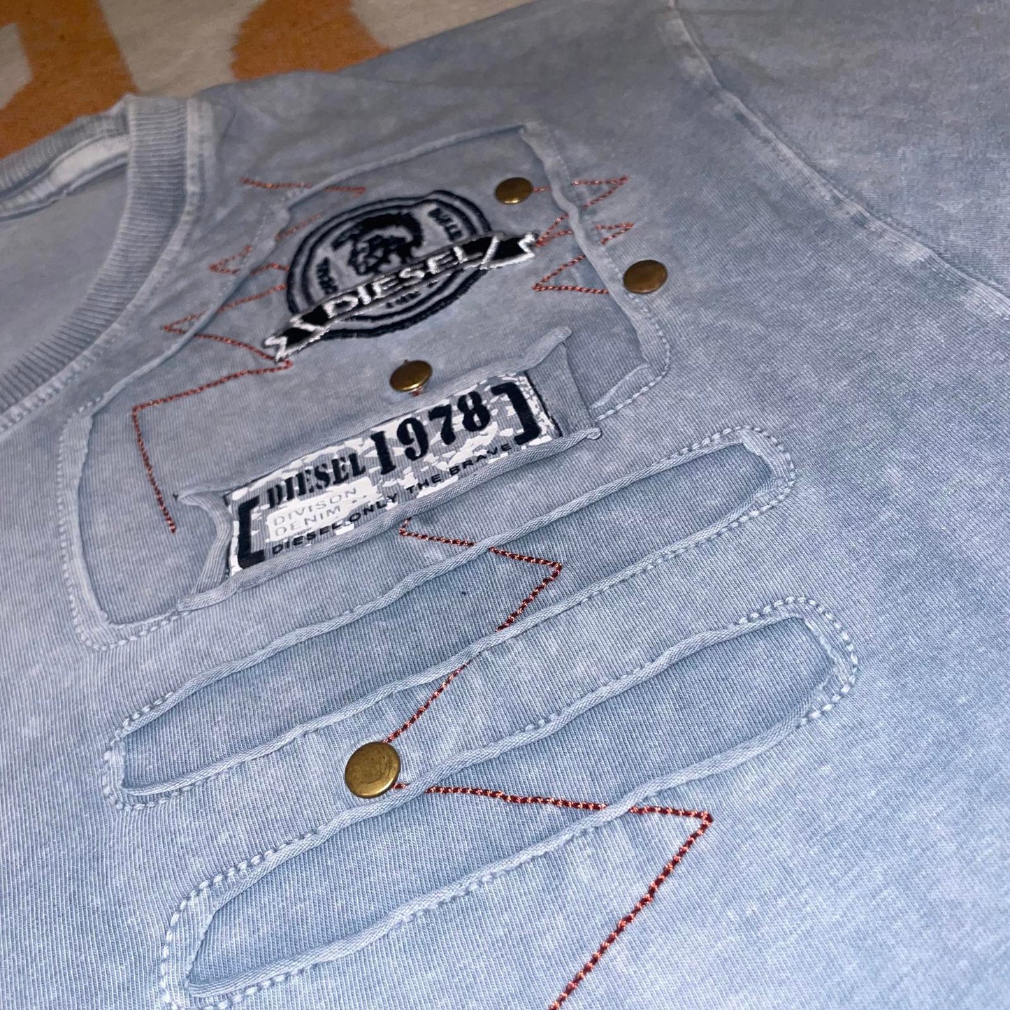 Diesel 00s Embroidered Dyed T-Shirt 3XL