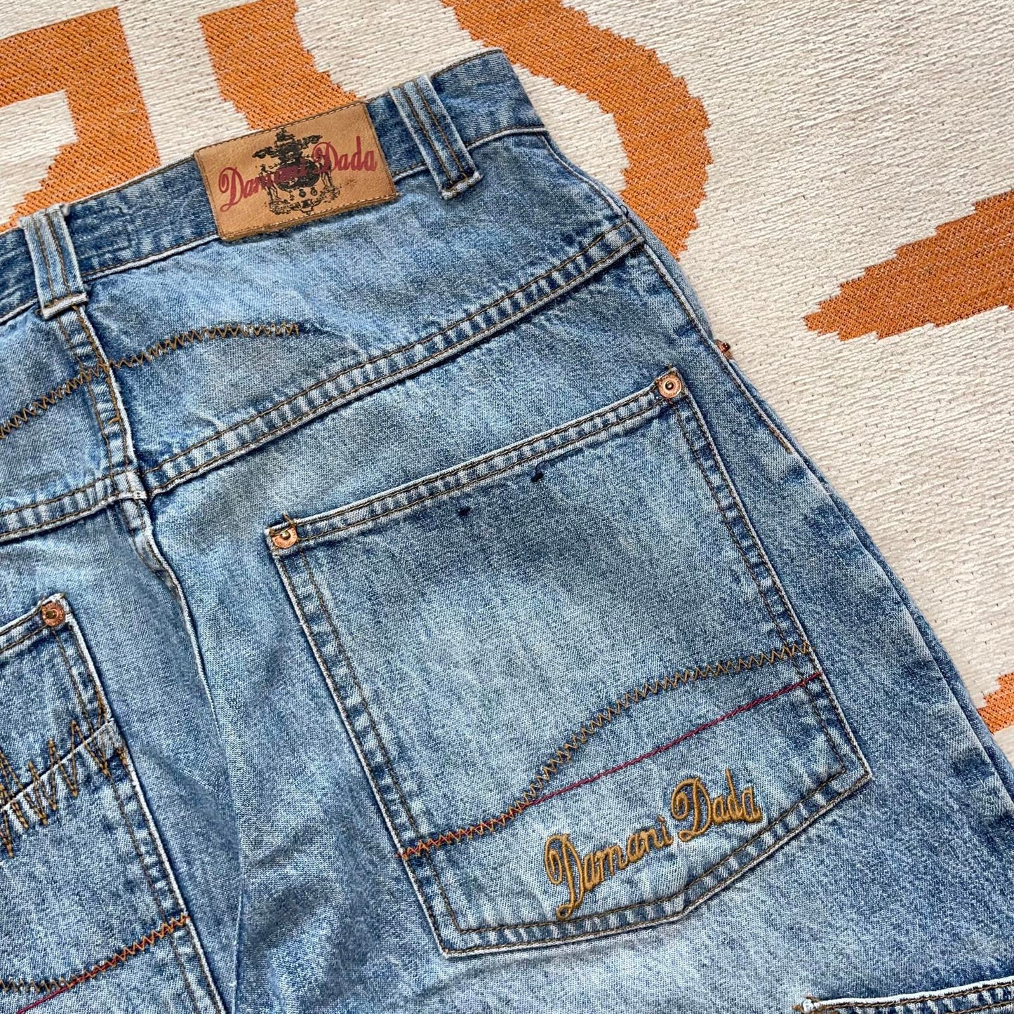 Damani Dada 00s Patch Embroidered Jeans 32x32