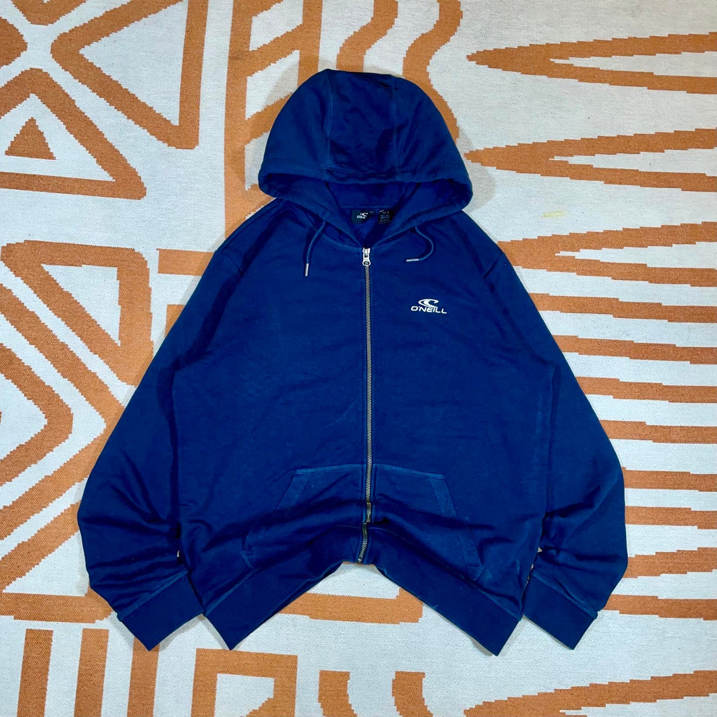 O’Neill 00s Navy Embroidered Zip Hoodie M