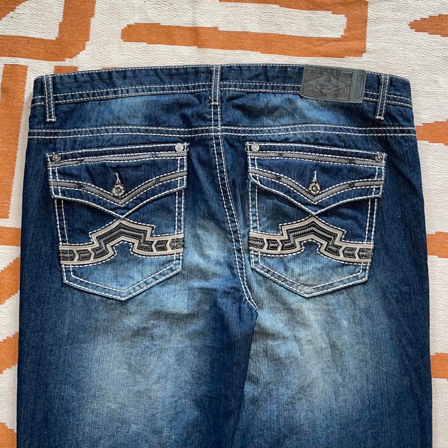 Antique Rivet 00s Contrast Stitch Jeans 42x32