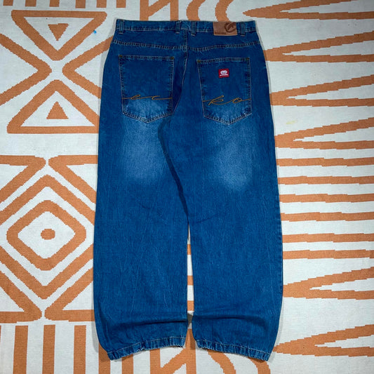 Ecko Unltd. 00s Embroidered Cursive Baggy Blue Jeans 38x34