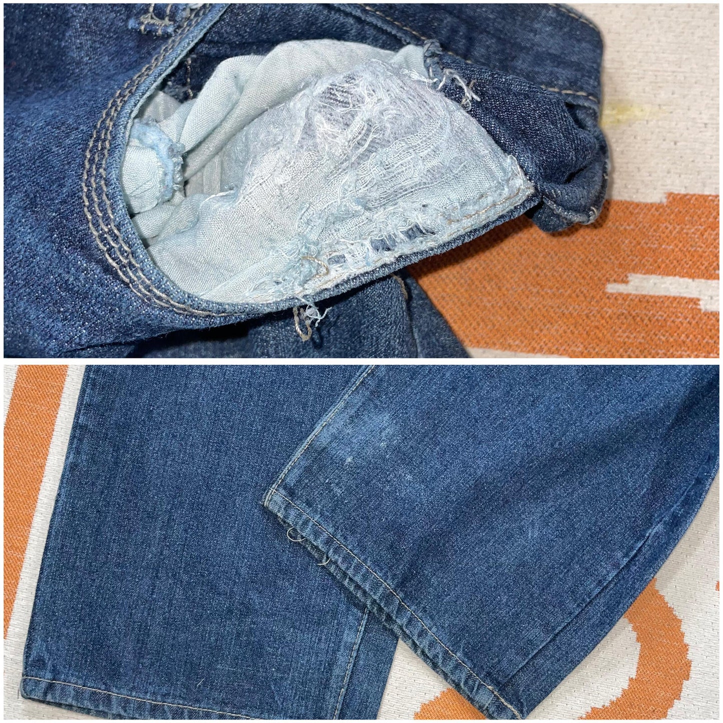 Red Ape 00s Embroidered/Printed Baggy Denim Jeans 43x34