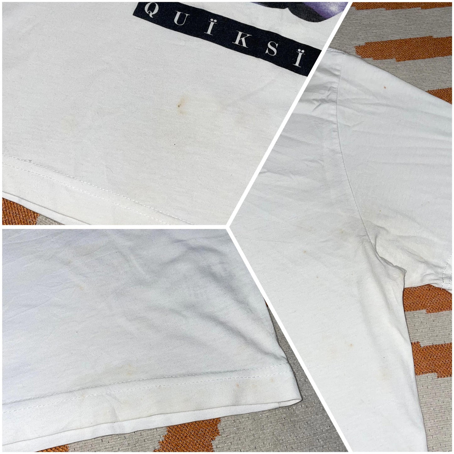 Quiksilver 00s Collage Art Graphic T-Shirt XL