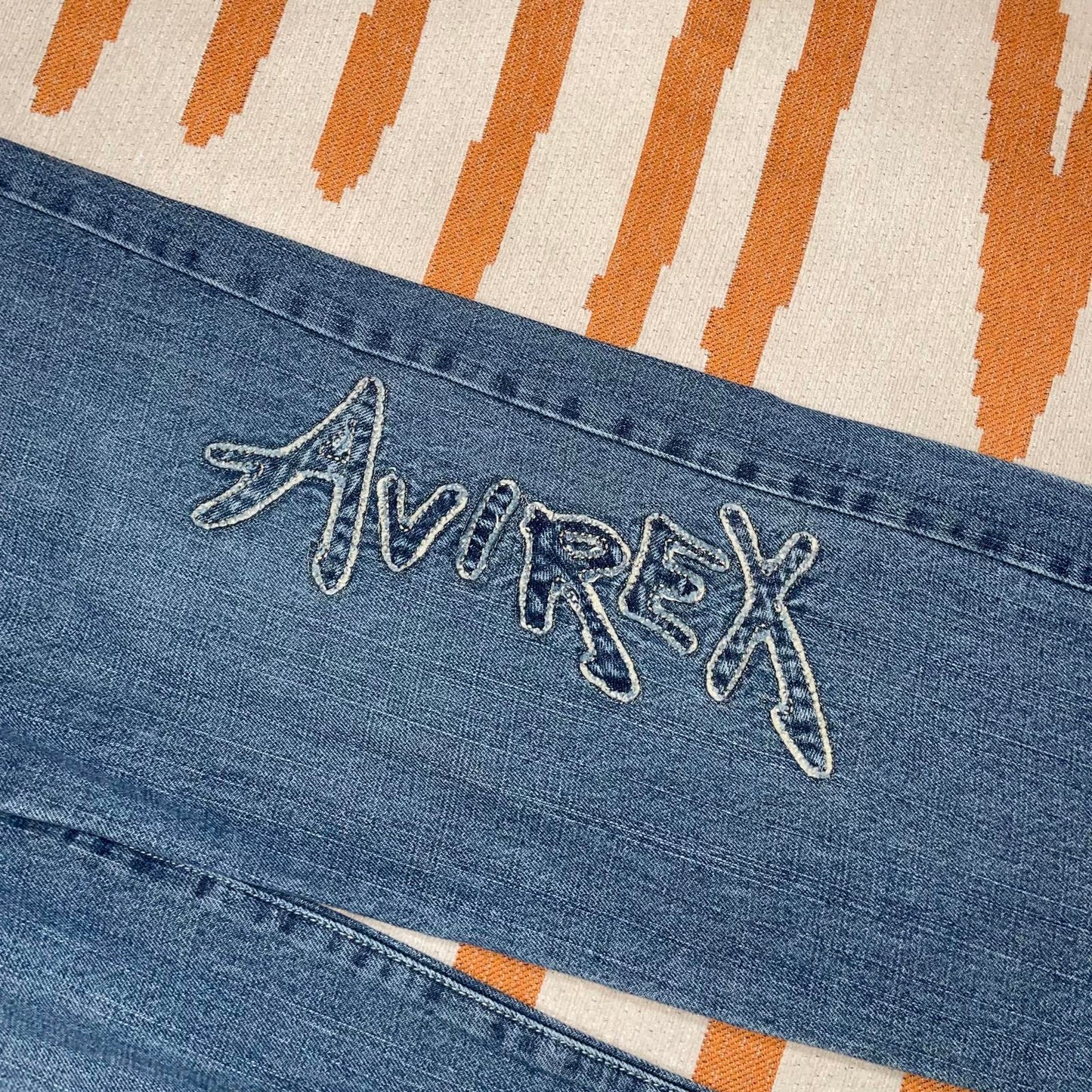 Avirex 00s Embroidered Leg Text Cargo Jeans 30x31