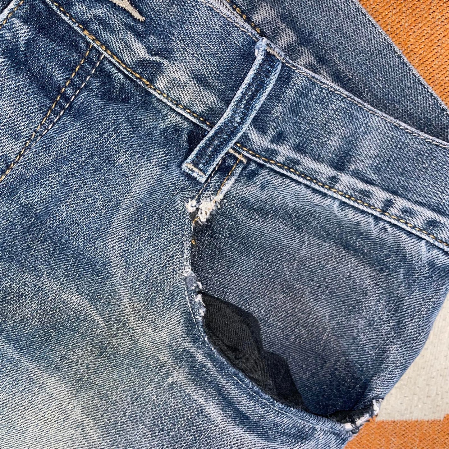 Billabong 00s Printed Cross Denim Blue Surf Jeans 32x32