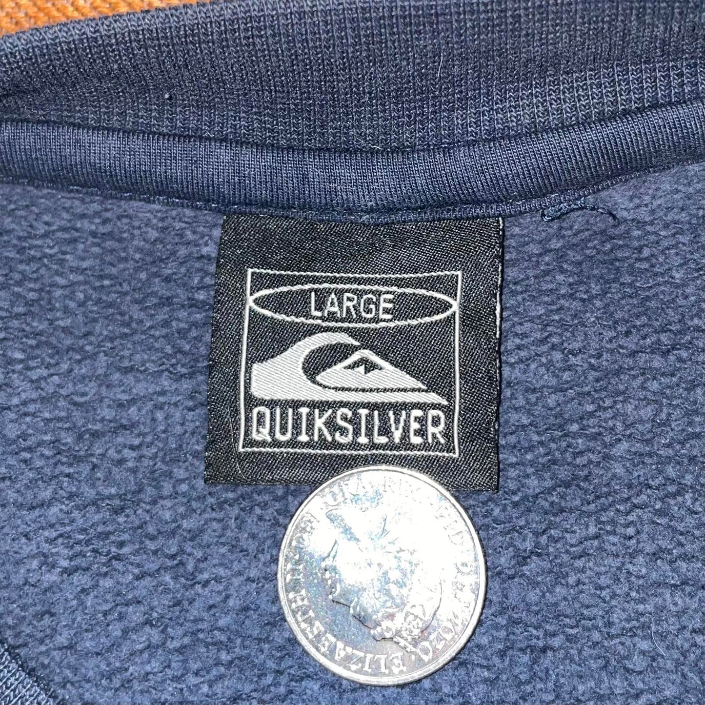 Quiksilver 90s Embroidered Camo Logo Navy Sweatshirt L