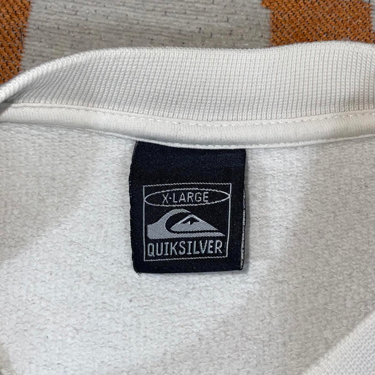 Quiksilver 90s Embroidered Spell-Out White Sweatshirt XL