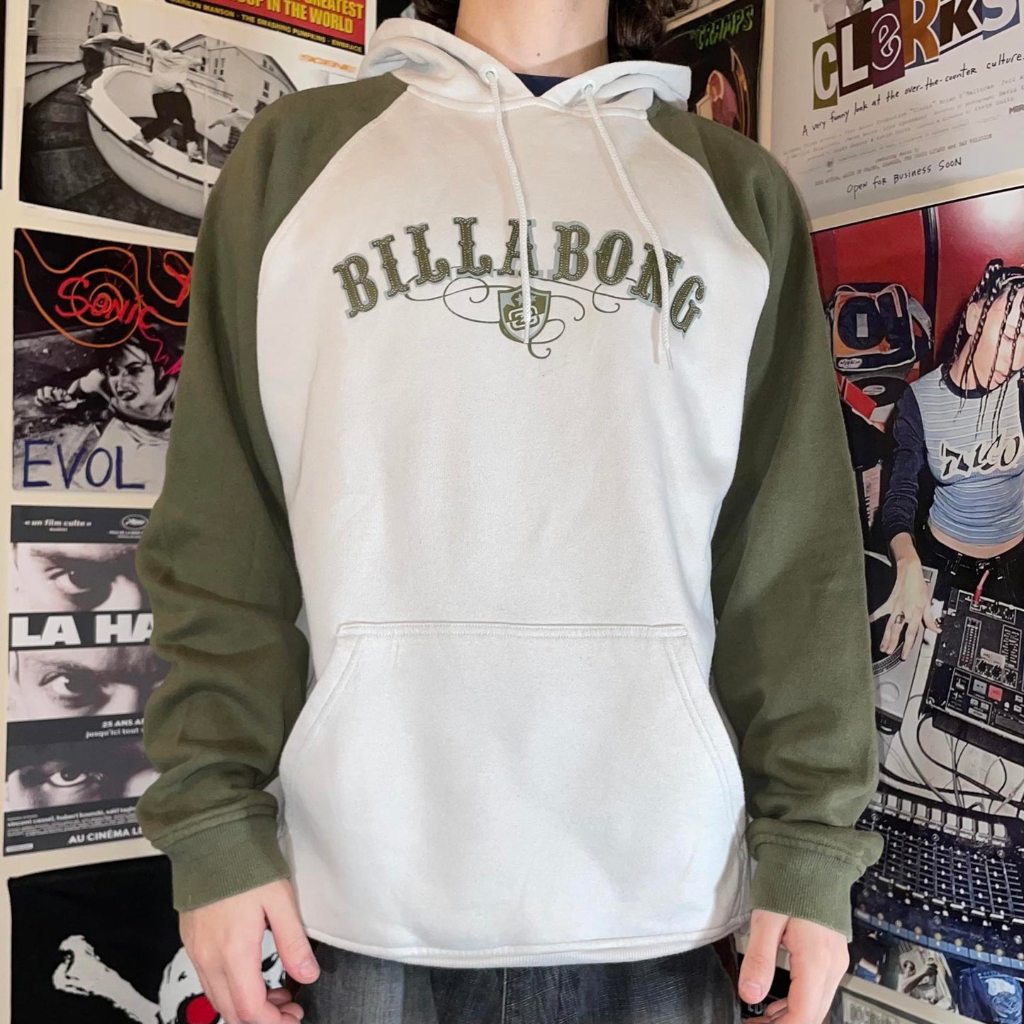 Billabong 90s Embroidered Spell-out Hoodie M