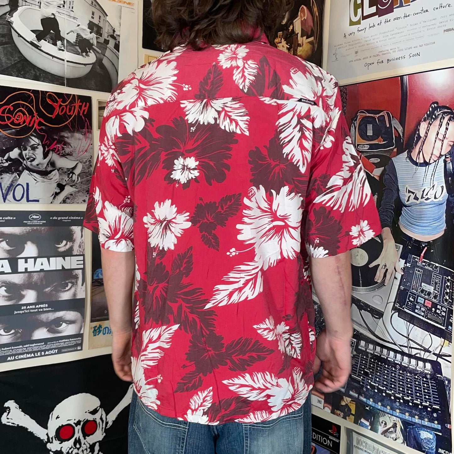 Billabong 00s Hawaiian Floral Button-Down Shirt L