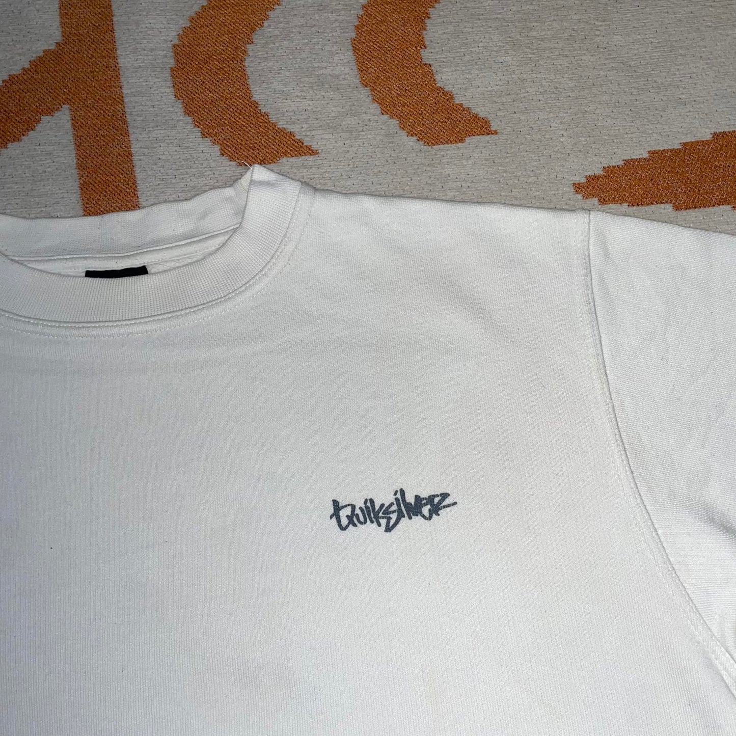 Quiksilver 00s Print White Sweatshirt S