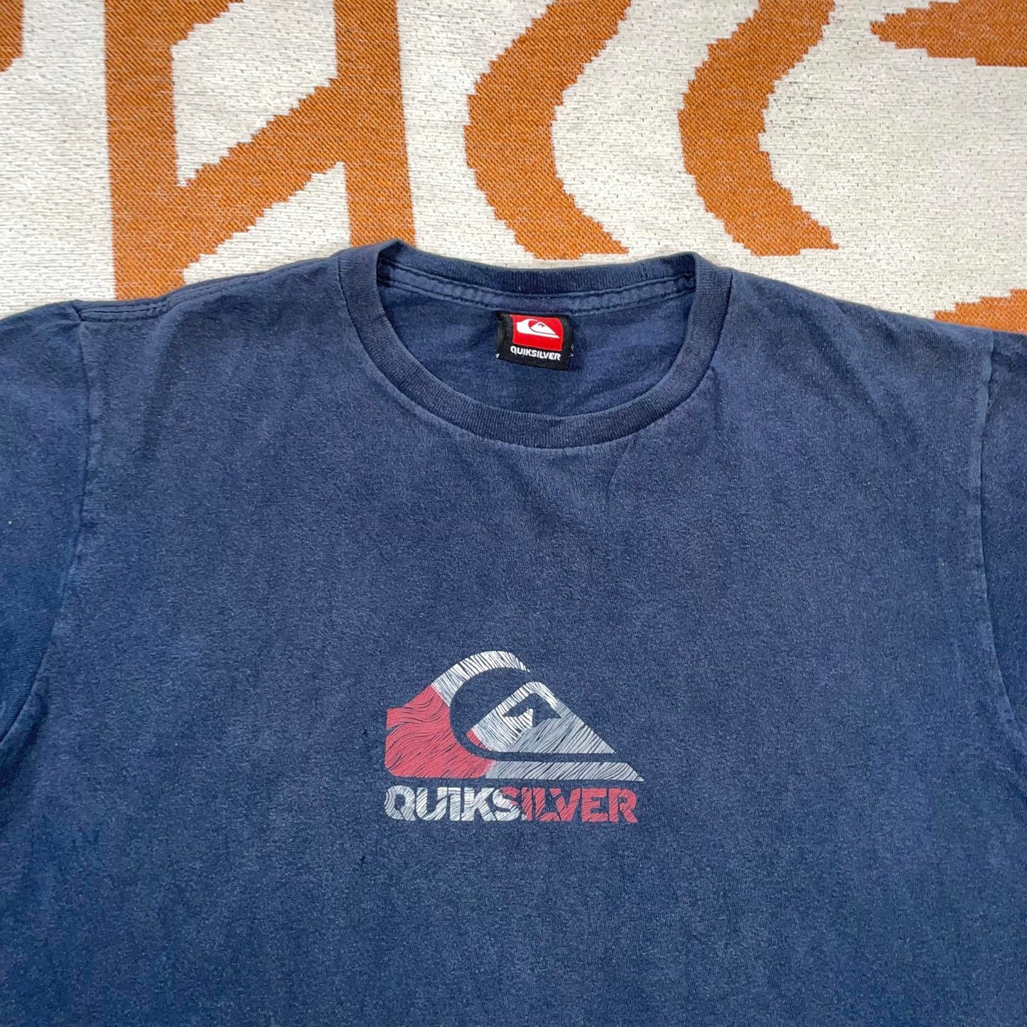 Quiksilver 00s Lake Tahoe Logo Print T-Shirt M