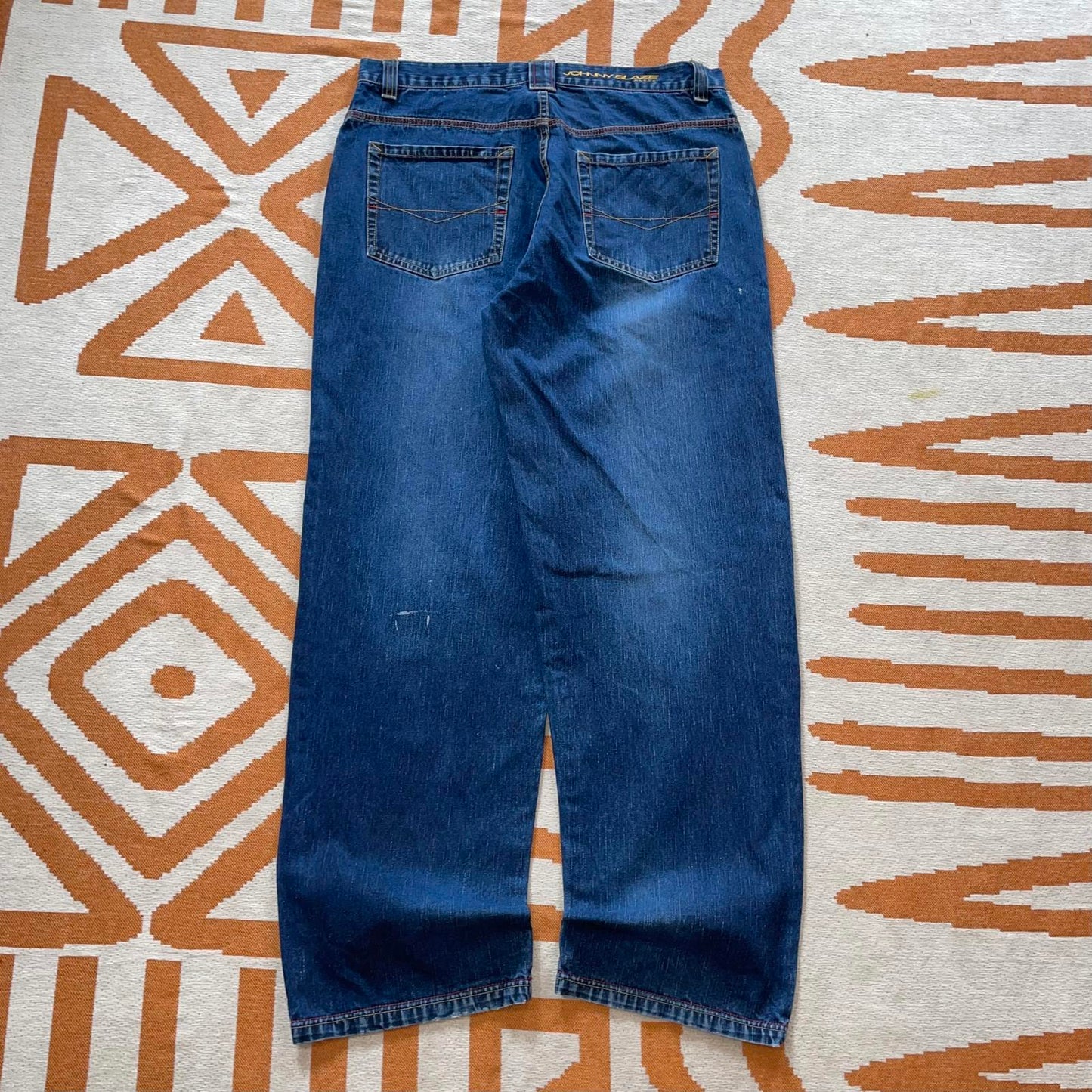 Johnny Blaze 90s Baggy Embroidered Jeans 36x34