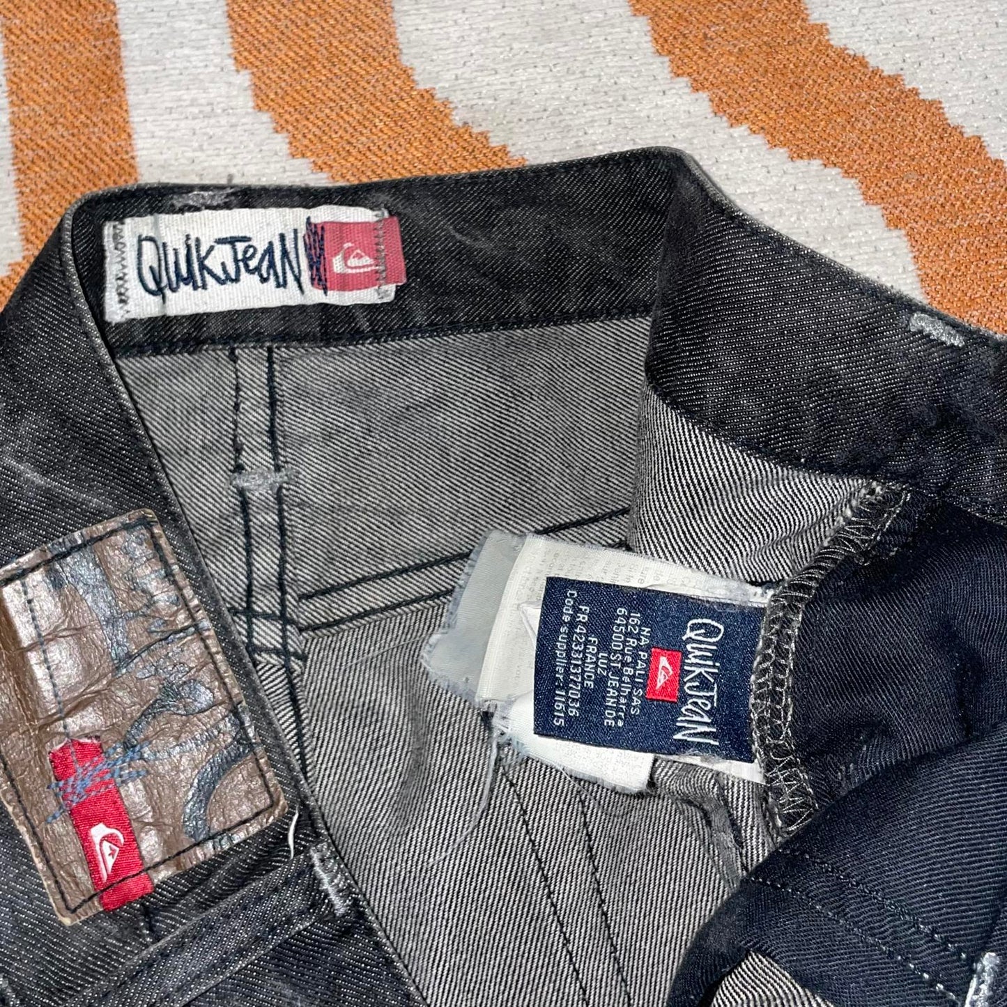 Quiksilver 00s Straight Black Denim Jeans 34x32