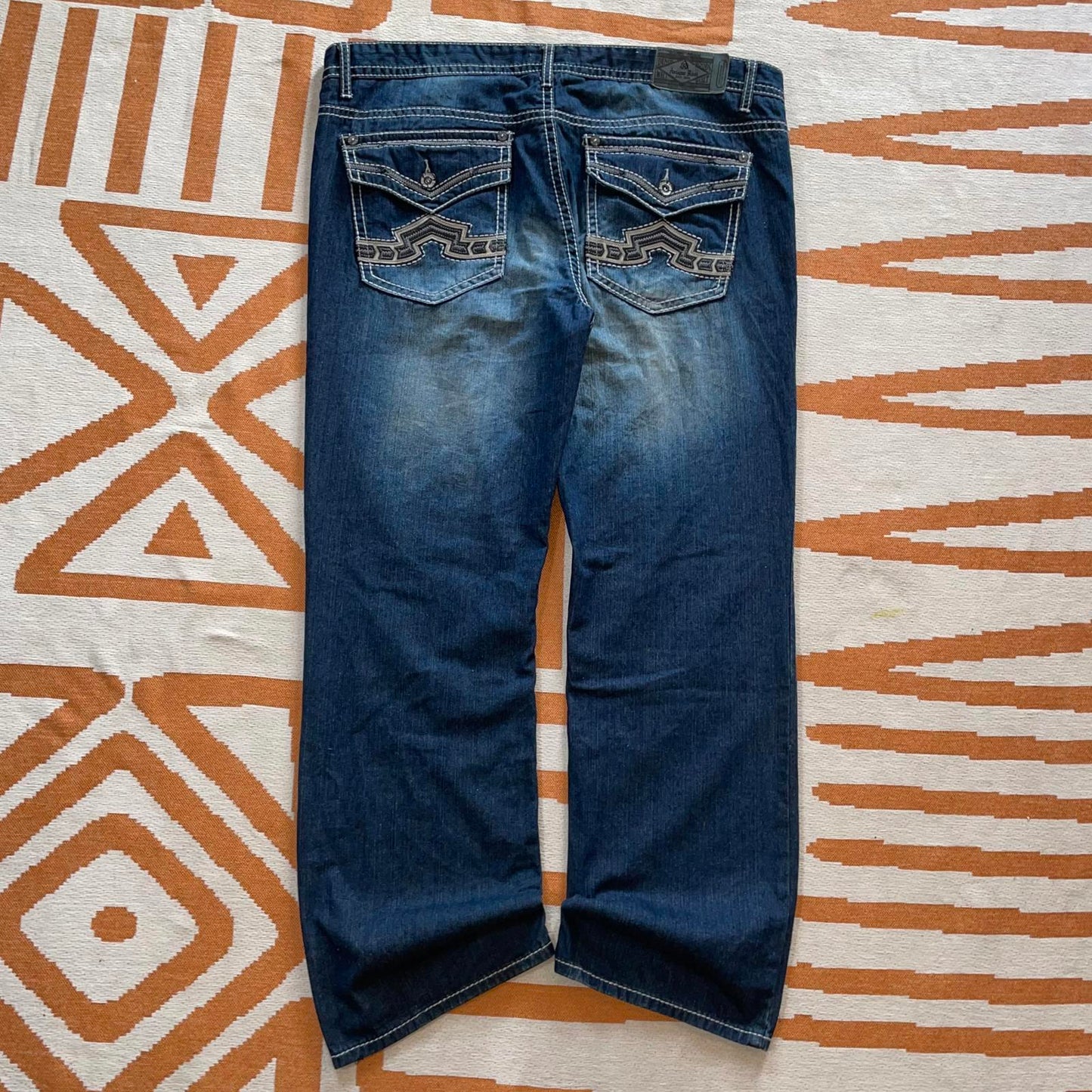 Antique Rivet 00s Contrast Stitch Jeans 42x32