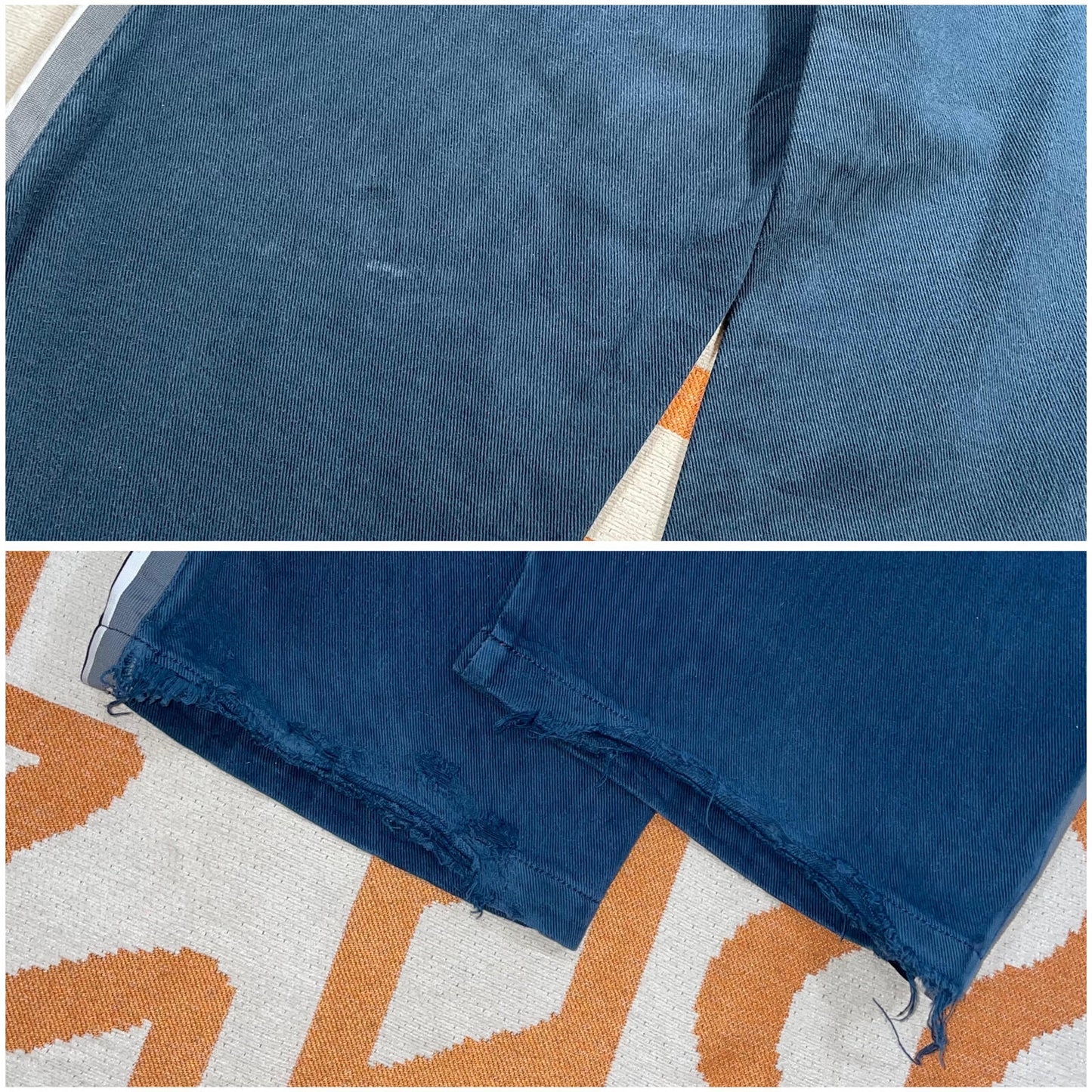 Energie 90s Embroidered/Striped Baggy Navy Jeans 34x32
