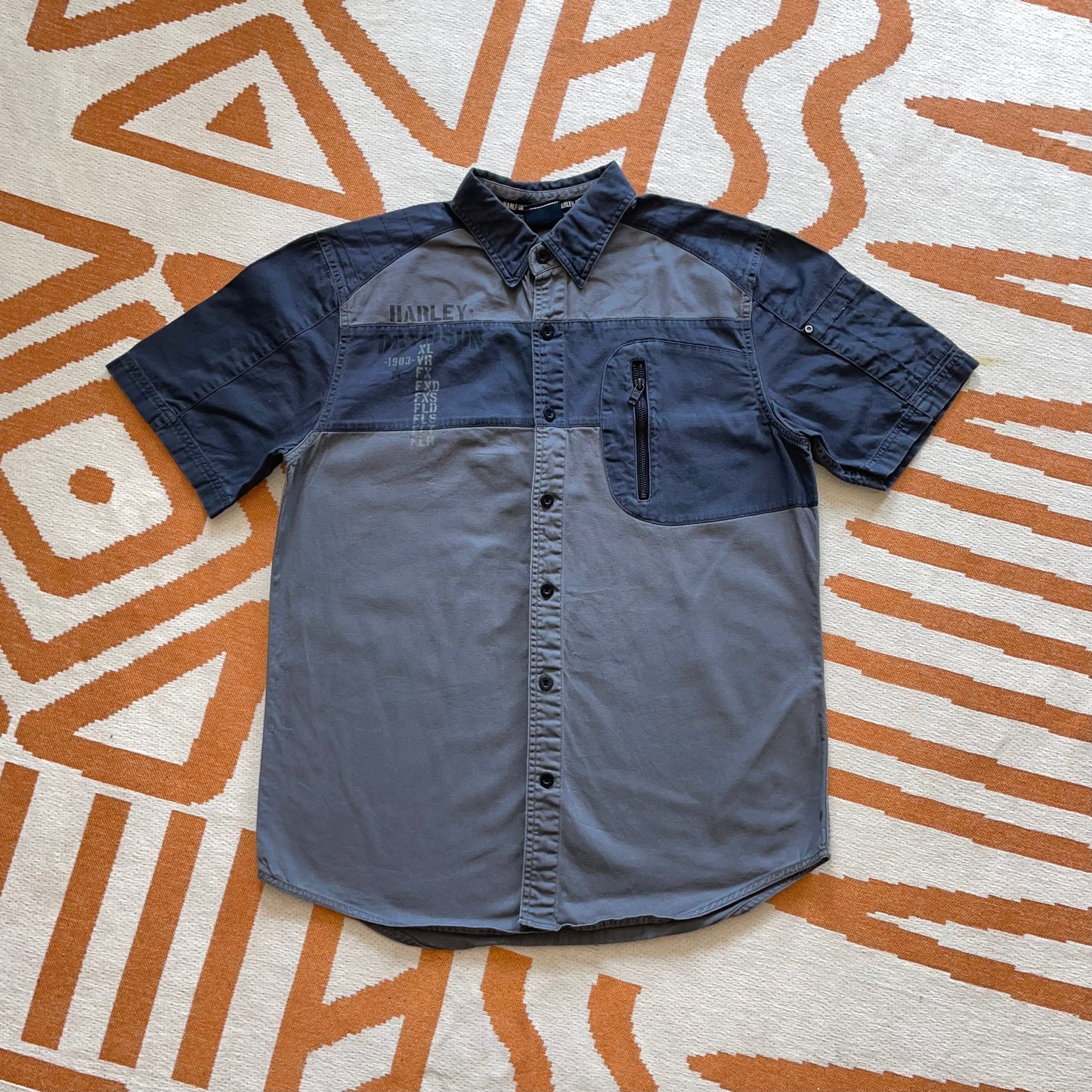 Harley Davidson 00s Printed ‘Army’ Shirt M