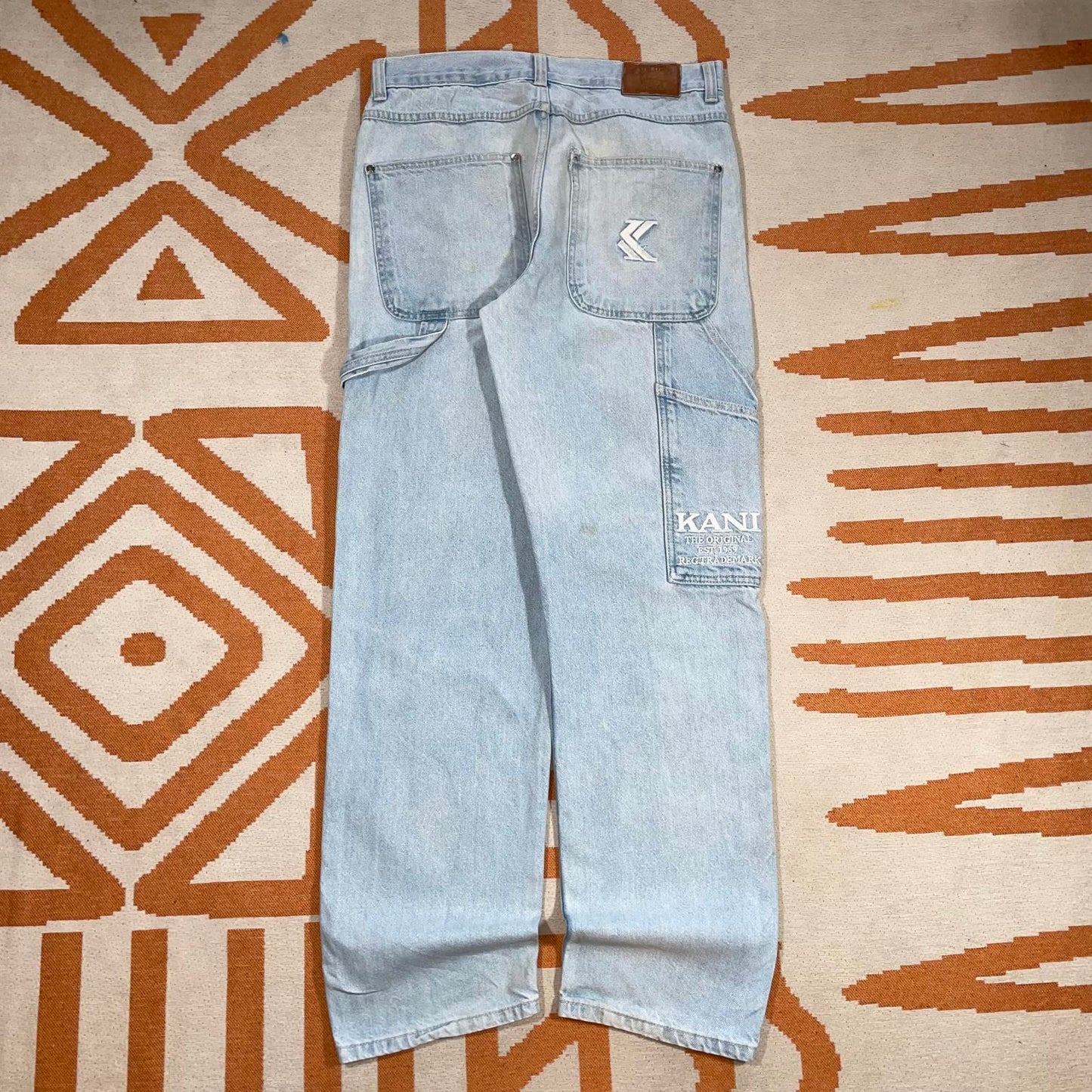 Karl Kani 00s Embroidered Light Blue Denim Jeans 32x32