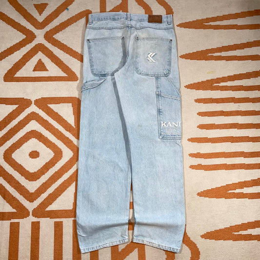 Karl Kani 00s Embroidered Light Blue Denim Jeans 32x32