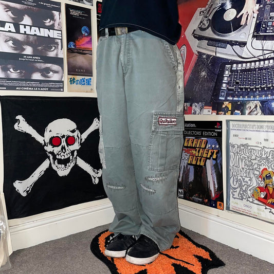 Quiksilver 90s Embroidered Camo Cargo Pants 34x32