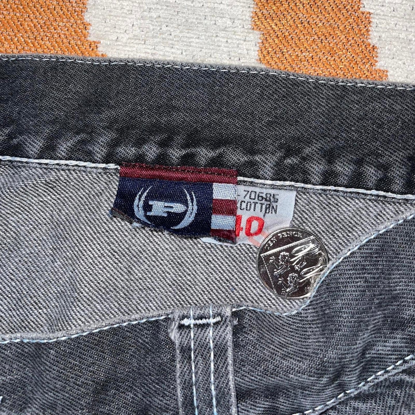 Phat Farm 90s Black Baggy Denim Carpenter Jeans 40x32