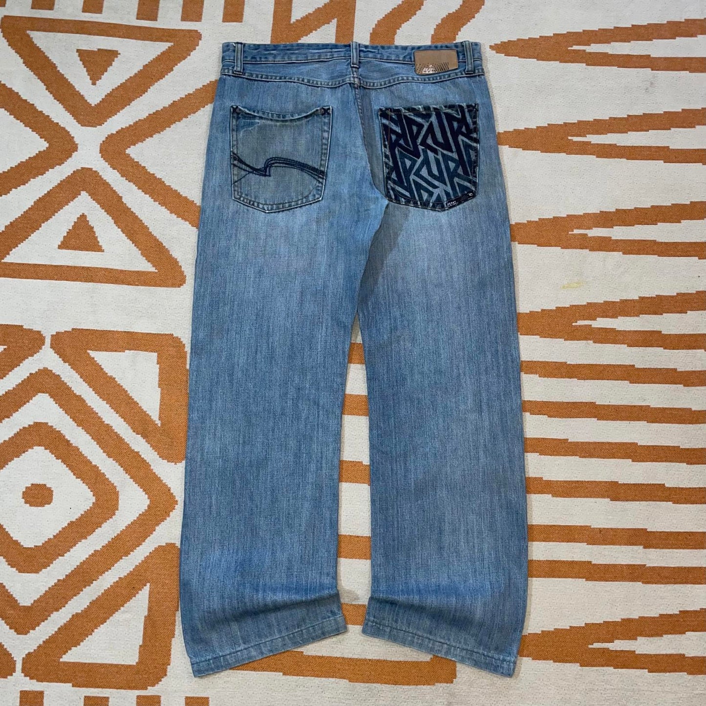 Rip Curl 00s Embroidered Surf Jeans 34x32