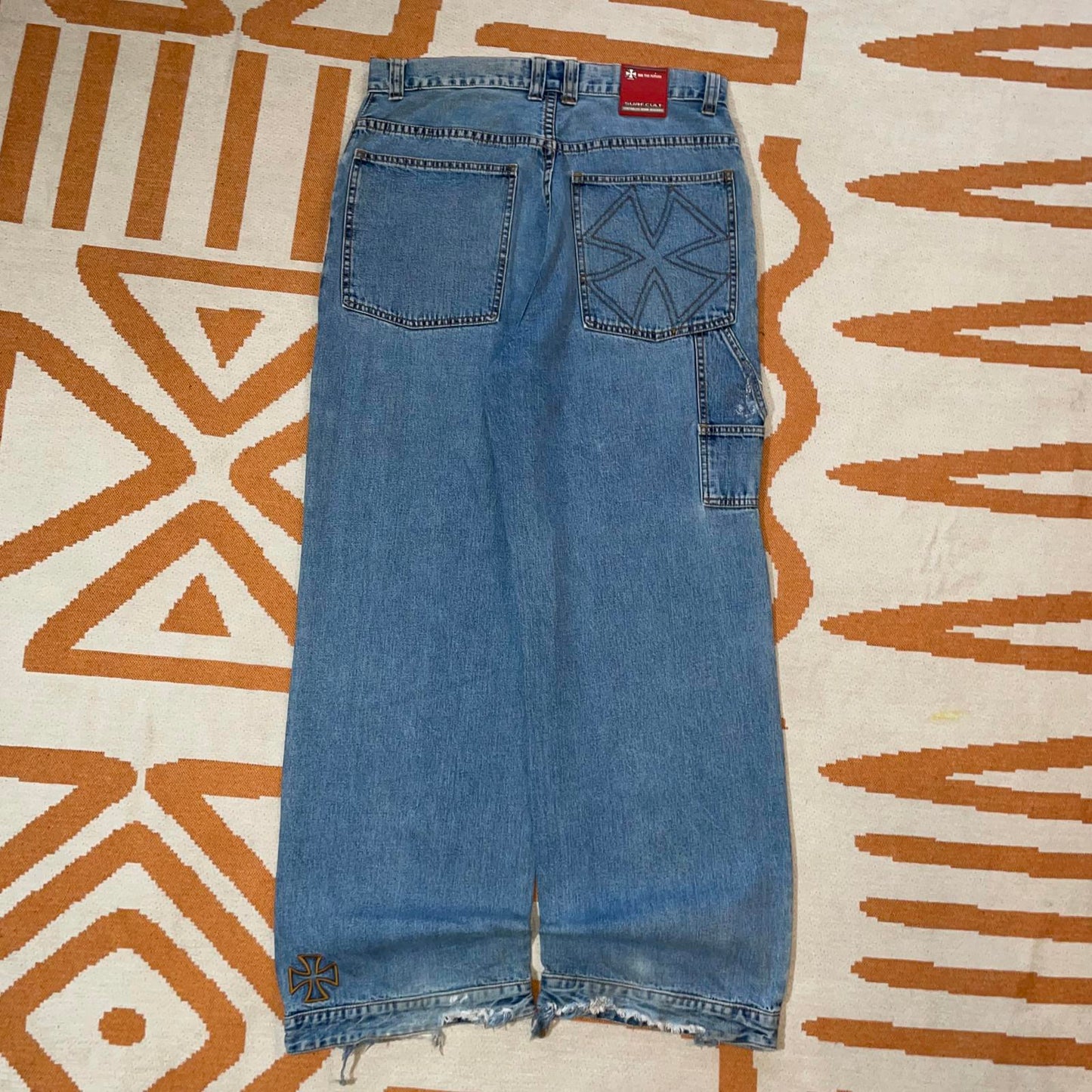 Surf Cult 90s Embroidered Baggy Cross Jeans 32x30