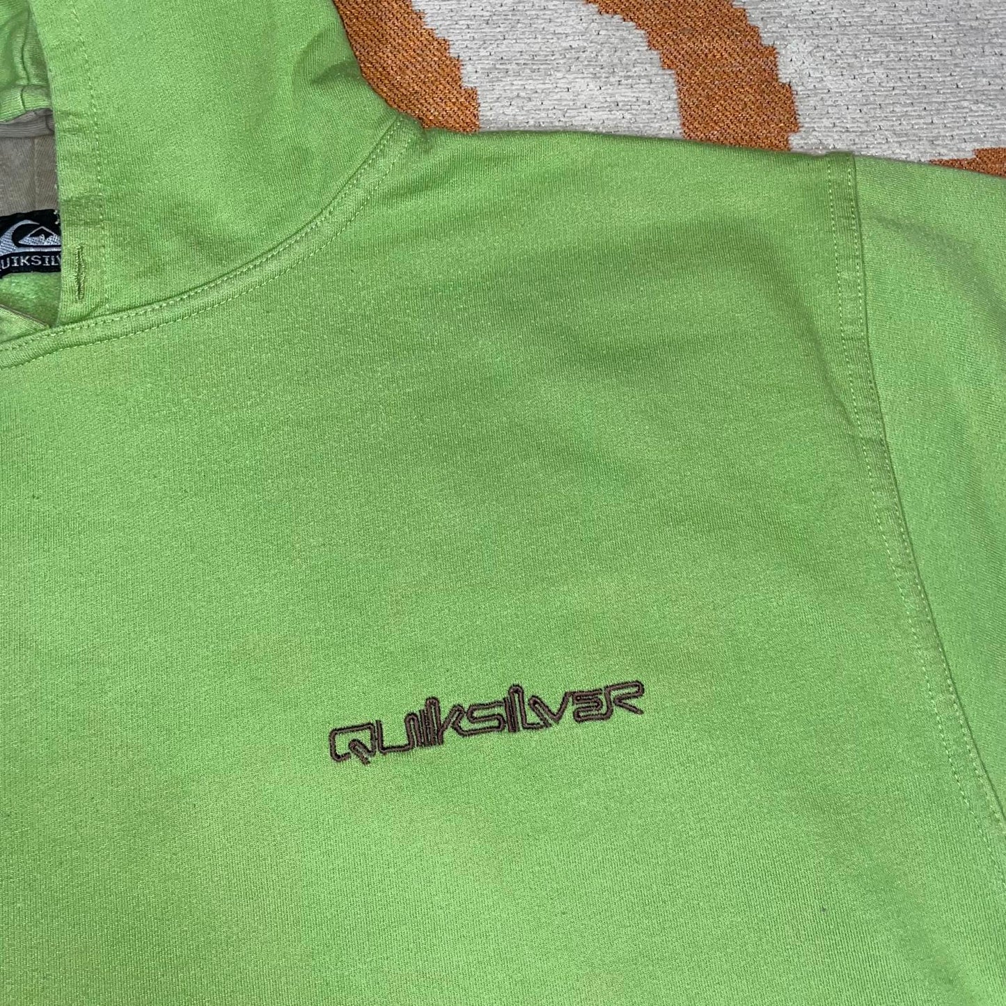 Quiksilver 90s Embroidered ‘69’ Surf Green Hoodie XXL