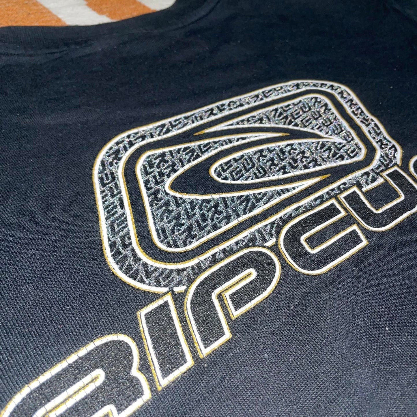Rip Curl 90s Print Logo Black Sweatshirt L