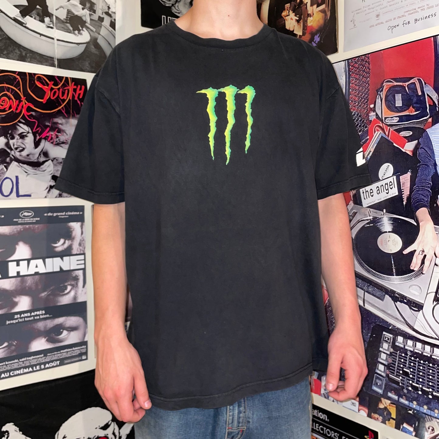 Monster Racing 00s Printed Graphic T-Shirt L