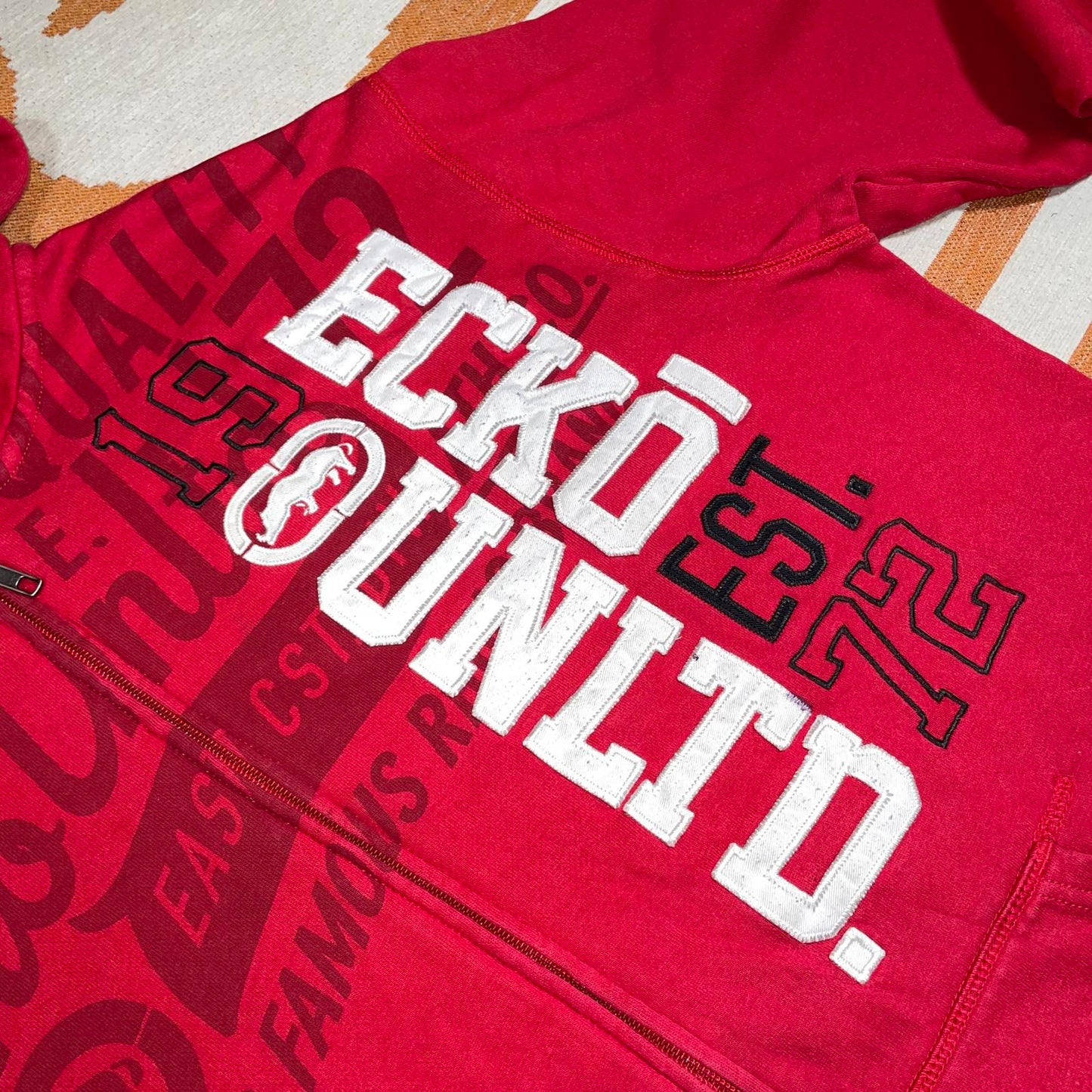 Ecko Unltd. 00s Embroidered Red Zip Hoodie XL