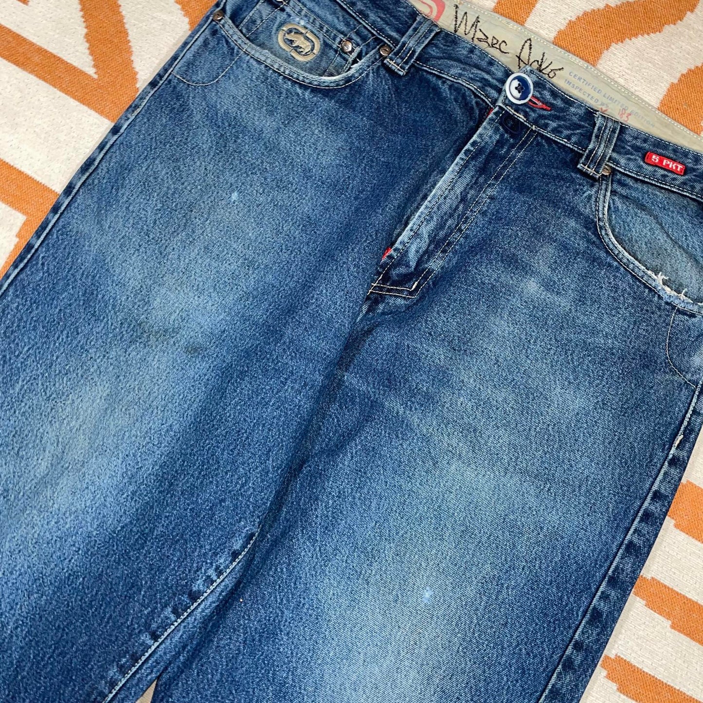 Ecko Unltd. 00s Anniversary Rhino Baggy Blue Jeans 36x30