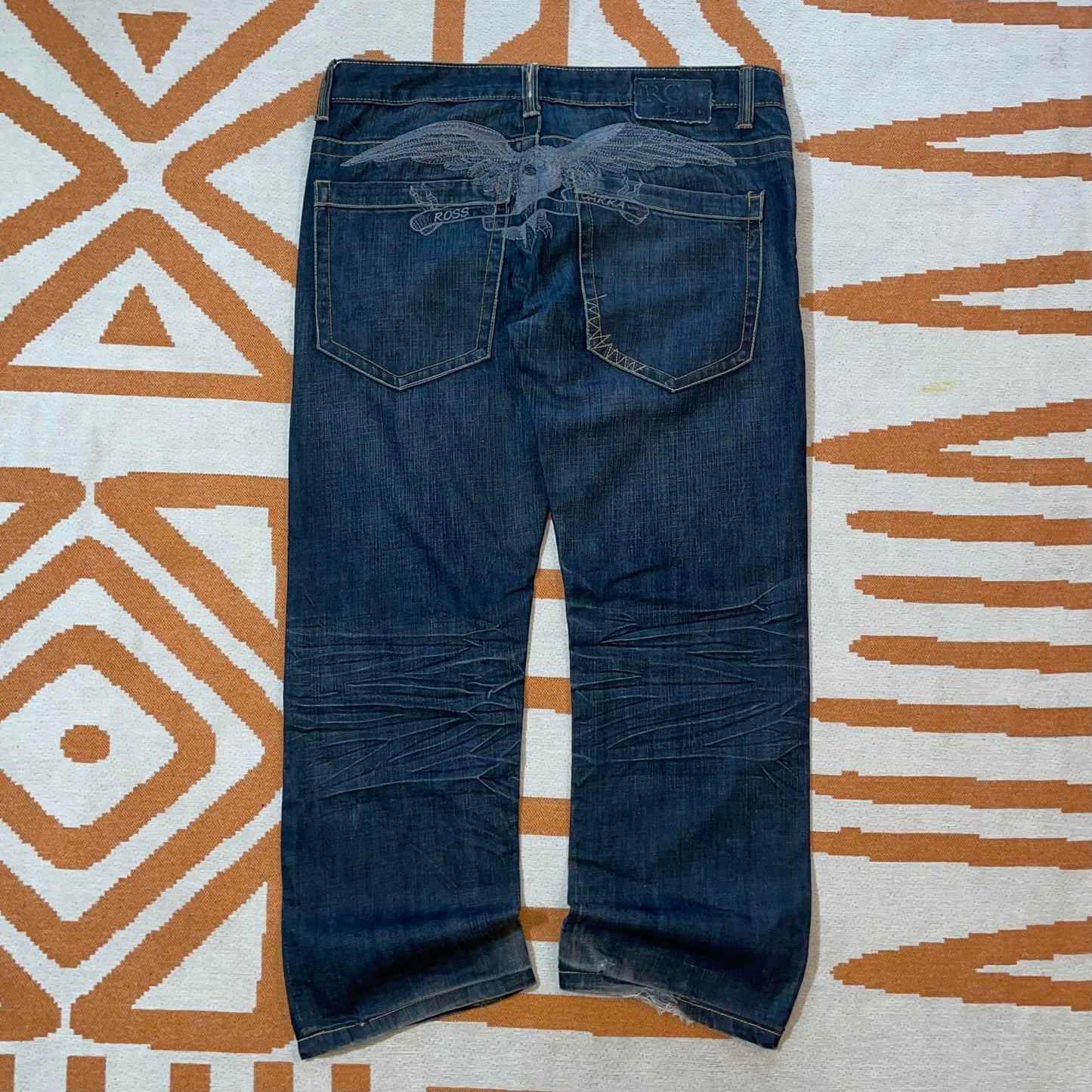 Ross Carra 90s Embroidered Owl Jeans 36x30