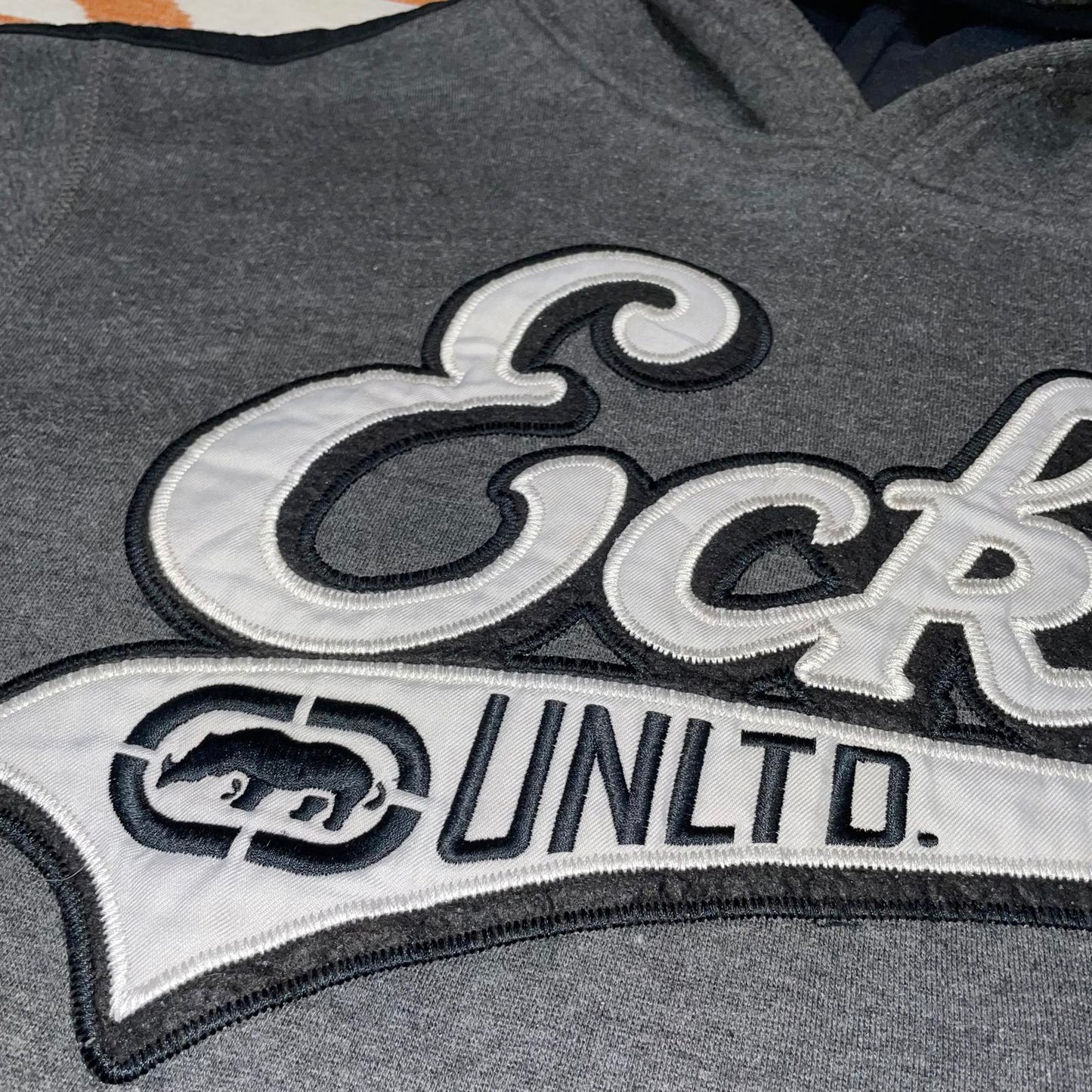 Ecko Unltd. 00s Embroidered Signature Grey Hoodie XS
