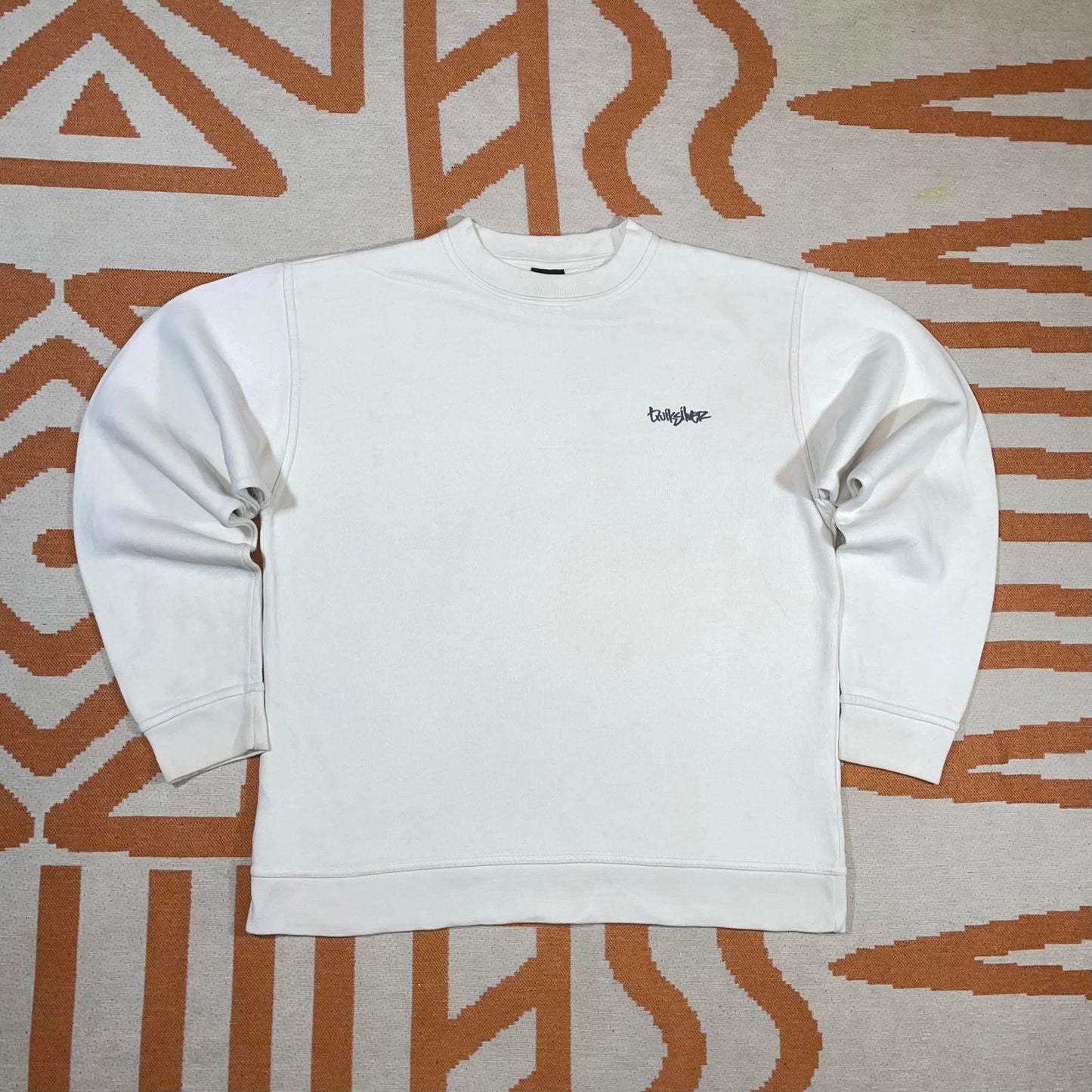 Quiksilver 00s Print White Sweatshirt S