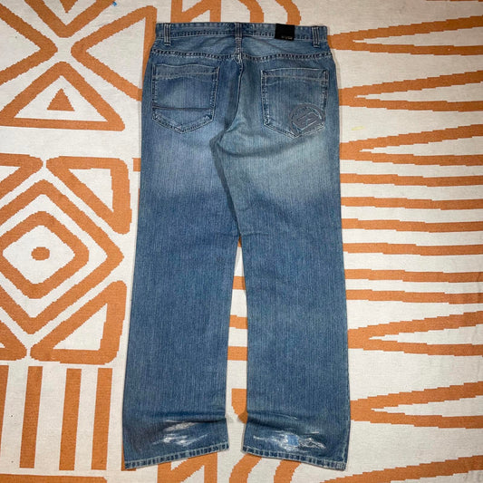 Enyce 00s Embroidered Blue Denim Jeans 36x34