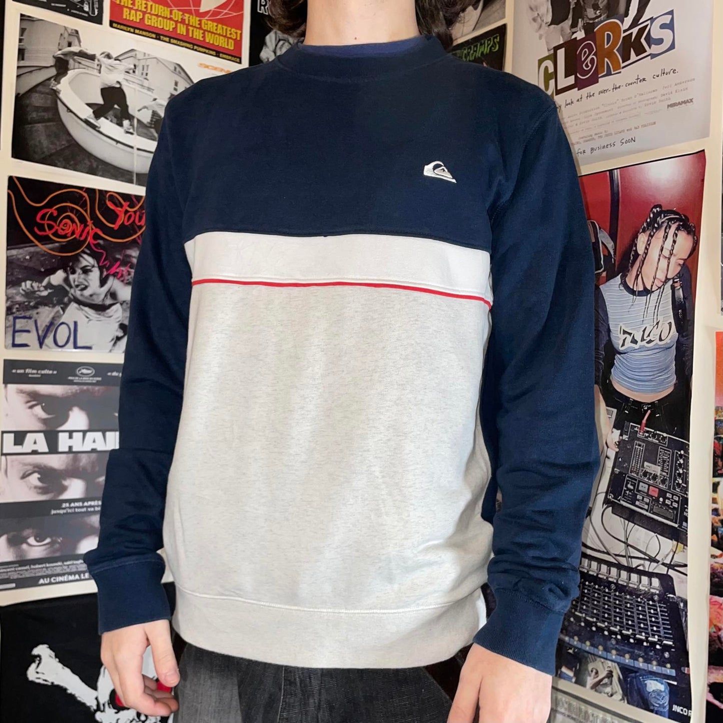 Quiksilver 00s Panelled Ocean Sweatshirt M