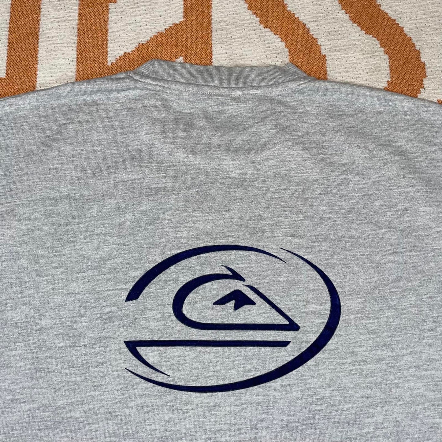 Quiksilver 90s Embroidered Ring Logo Grey Sweatshirt XL