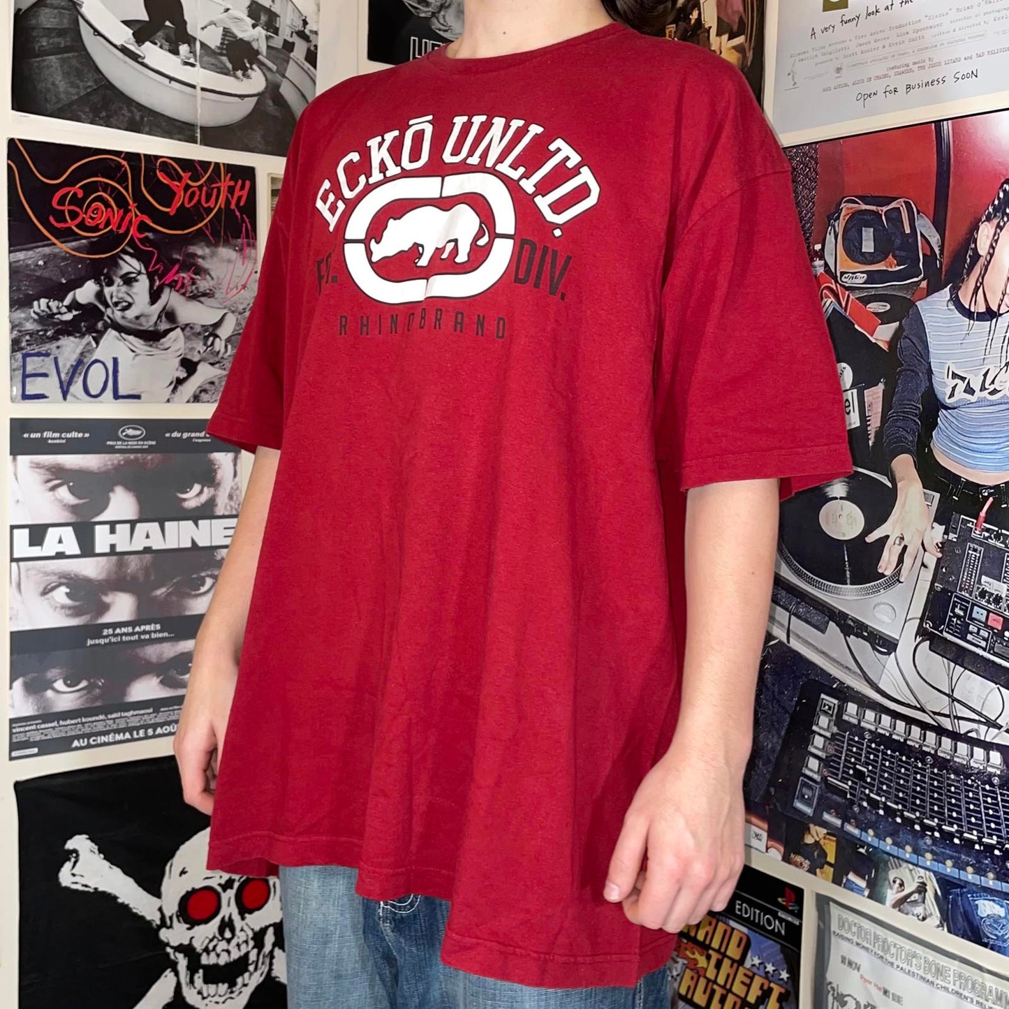 Ecko Unltd. 00s Rhino Graphic Red T-Shirt 3XL